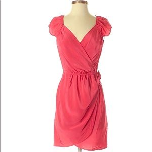 Charlie Jade Pink/Fuchsia/Magenta Silk Wrap Dress